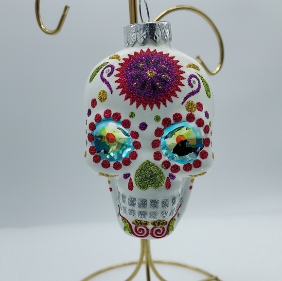 Target Other - Glass Ornament Day of the Dead Glittery Festive New